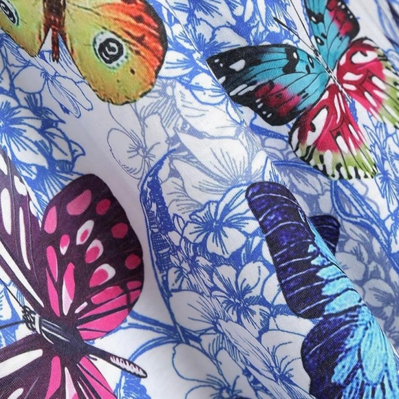 Womens Casual Plus Size Butterfly Print Blouse Size XXL - Picture 6 of 10